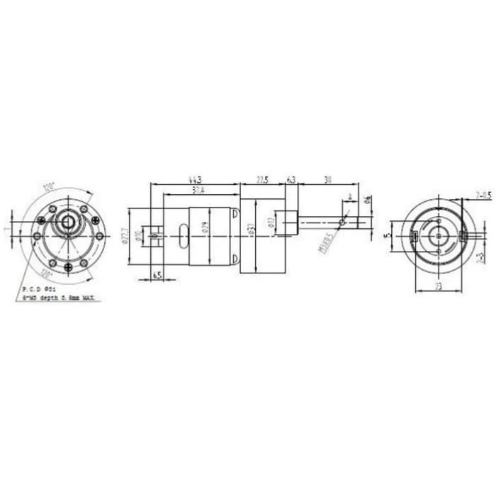 Johnson DC Geared Motor 12V 100 RPM (Grade A) - Image 4