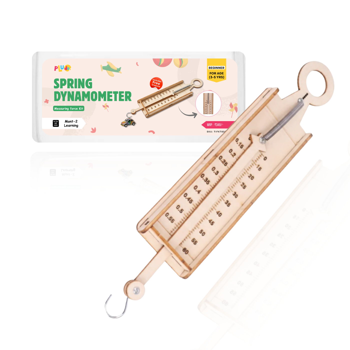Pludo Spring Dynamometer STEM Kit – DIY Measuring Force Kit for Kids 3–5 | Mont 2